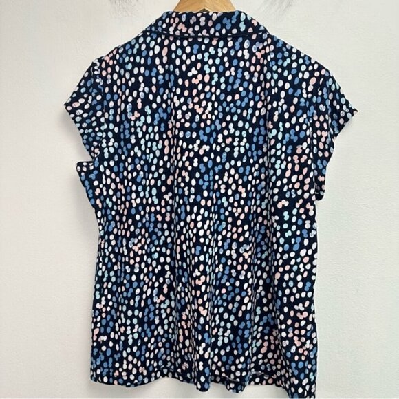 Carisma Size LG Dotted Button up Loungewear Blouse - Picture 5 of 7